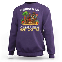 Funny Christmas In July Bigfoot Sweatshirt No Milk And Cookies Just Cocktails