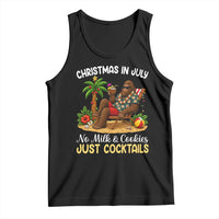 Funny Christmas In July Bigfoot Tank Top No Milk And Cookies Just Cocktails