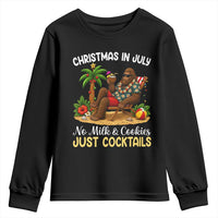 Funny Christmas In July Bigfoot Youth Sweatshirt No Milk And Cookies Just Cocktails
