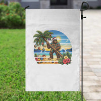Funny Christmas In July Bigfoot Garden Flag Tropical Vacation Graphic