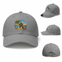 Funny Christmas In July Bigfoot Baseball Cap Tropical Vacation Graphic