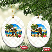 Funny Christmas In July Bigfoot Ceramic Ornament Tropical Vacation Graphic
