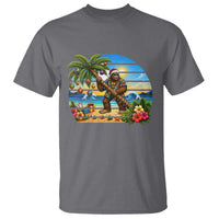 Funny Christmas In July Bigfoot T Shirt Tropical Vacation Graphic
