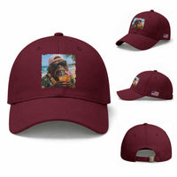Funny Hawaiian Bigfoot Baseball Cap Tropical Beach Party Graphic
