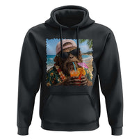 Funny Hawaiian Bigfoot Hoodie Tropical Beach Party Graphic
