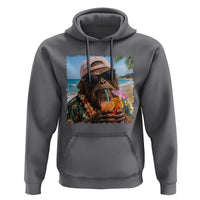 Funny Hawaiian Bigfoot Hoodie Tropical Beach Party Graphic