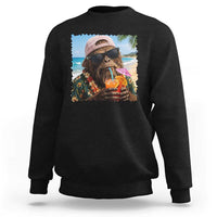 Funny Hawaiian Bigfoot Sweatshirt Tropical Beach Party Graphic