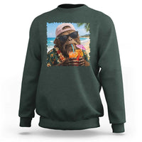 Funny Hawaiian Bigfoot Sweatshirt Tropical Beach Party Graphic