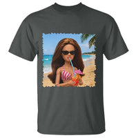 Funny Summer Doll Face Meme T Shirt Tropical Beach Party Graphic