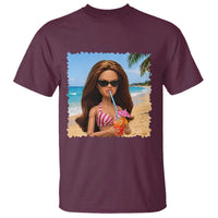 Funny Summer Doll Face Meme T Shirt Tropical Beach Party Graphic