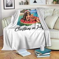 Christmas In July Tropical Doll Face Meme Throw Blanket Summer Vacation Graphic