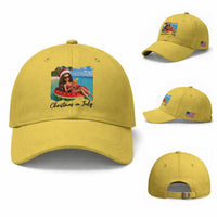 Christmas In July Tropical Doll Face Meme Baseball Cap Summer Vacation Graphic