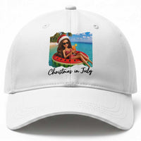 Christmas In July Tropical Doll Face Meme Baseball Cap Summer Vacation Graphic