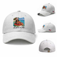 Christmas In July Tropical Doll Face Meme Baseball Cap Summer Vacation Graphic