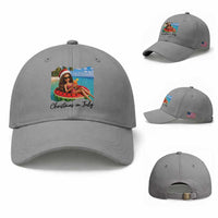 Christmas In July Tropical Doll Face Meme Baseball Cap Summer Vacation Graphic