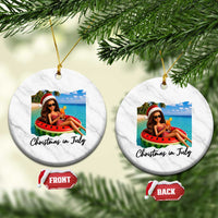 Christmas In July Tropical Doll Face Meme Ceramic Ornament Summer Vacation Graphic