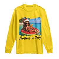Christmas In July Tropical Doll Face Meme Long Sleeve Shirt Summer Vacation Graphic