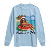 Christmas In July Tropical Doll Face Meme Long Sleeve Shirt Summer Vacation Graphic