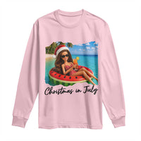Christmas In July Tropical Doll Face Meme Long Sleeve Shirt Summer Vacation Graphic