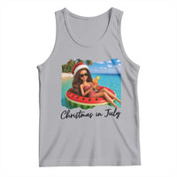 Christmas In July Tropical Doll Face Meme Tank Top Summer Vacation Graphic