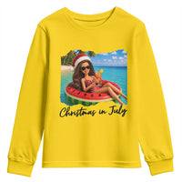 Christmas In July Tropical Doll Face Meme Youth Sweatshirt Summer Vacation Graphic