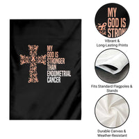 Religious Endometrial Cancer Awareness Garden Flag My God Is Stronger Than Cancer