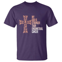 Religious Endometrial Cancer Awareness T Shirt My God Is Stronger Than Cancer