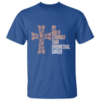 Religious Endometrial Cancer Awareness T Shirt My God Is Stronger Than Cancer
