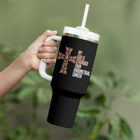 Religious Endometrial Cancer Awareness Tumbler With Handle My God Is Stronger Than Cancer