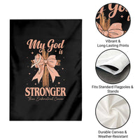 Endometrial Cancer Faith Peach Ribbon Garden Flag My God Is Stronger Than Endometrial Cancer