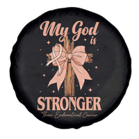 Endometrial Cancer Faith Peach Ribbon Spare Tire Cover My God Is Stronger Than Endometrial Cancer
