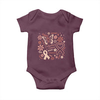 Floral Butterfly Endometrial Cancer Awareness Baby Onesie Believe Strength Faith