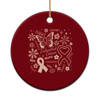 Floral Butterfly Endometrial Cancer Awareness Ceramic Ornament Believe Strength Faith