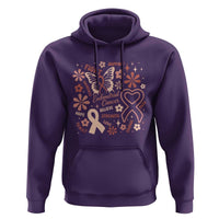 Floral Butterfly Endometrial Cancer Awareness Hoodie Believe Strength Faith