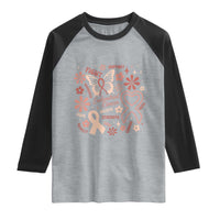 Floral Butterfly Endometrial Cancer Awareness Raglan Shirt Believe Strength Faith