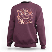 Floral Butterfly Endometrial Cancer Awareness Sweatshirt Believe Strength Faith