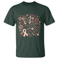 Floral Butterfly Endometrial Cancer Awareness T Shirt Believe Strength Faith