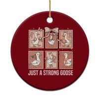 Funny Endometrial Cancer Warrior Goose Ceramic Ornament Just A Strong Goose