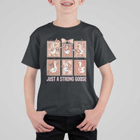 Funny Endometrial Cancer Warrior Goose T Shirt For Kid Just A Strong Goose