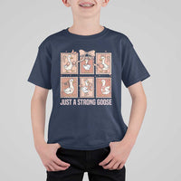 Funny Endometrial Cancer Warrior Goose T Shirt For Kid Just A Strong Goose