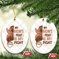 Endometrial Cancer Support Ceramic Ornament My Moms Fight My Fight
