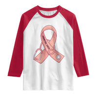 Endometrial Cancer Healthcare Warrior Raglan Shirt Peach Stethoscope Nurse