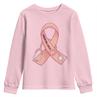 Endometrial Cancer Healthcare Warrior Youth Sweatshirt Peach Stethoscope Nurse