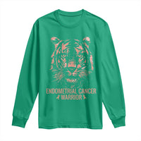 Endometrial Cancer Warrior Tiger Long Sleeve Shirt Strength Courage Hope