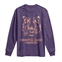 Endometrial Cancer Warrior Tiger Long Sleeve Shirt Strength Courage Hope