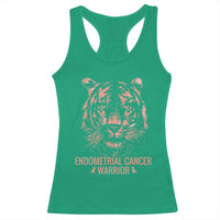 Endometrial Cancer Warrior Tiger Racerback Tank Top Strength Courage Hope
