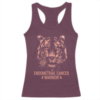 Endometrial Cancer Warrior Tiger Racerback Tank Top Strength Courage Hope