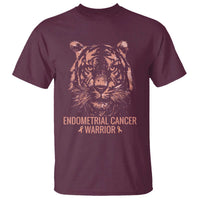 Endometrial Cancer Warrior Tiger T Shirt Strength Courage Hope