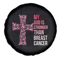My God Is Stronger Than Breast Cancer Survivor Hope Gift Spare Tire Cover
