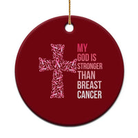 My God Is Stronger Than Breast Cancer Survivor Hope Gift Ceramic Ornament